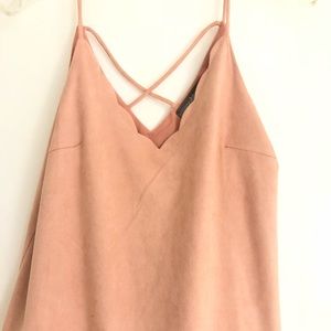 DRESS UP suede pink camisole.